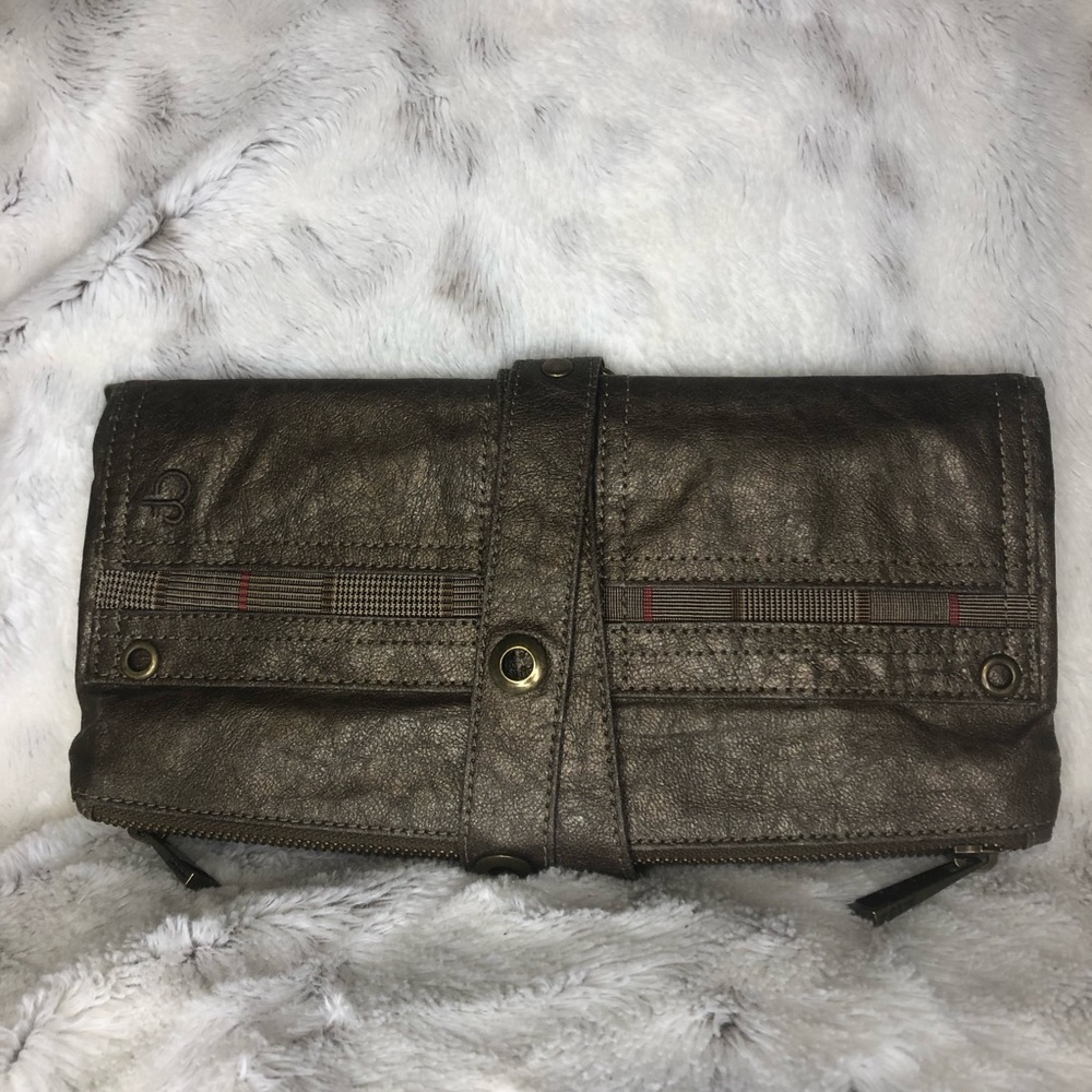 Matt & Nat Metallic Bronze Fold Over Clutch
